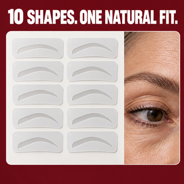 Properly reusable ten-shape brow stencil library