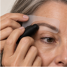 Stencil-guided brow application