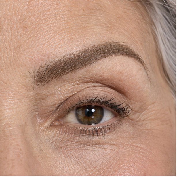 Natural-looking finished eyebrow created with Properly